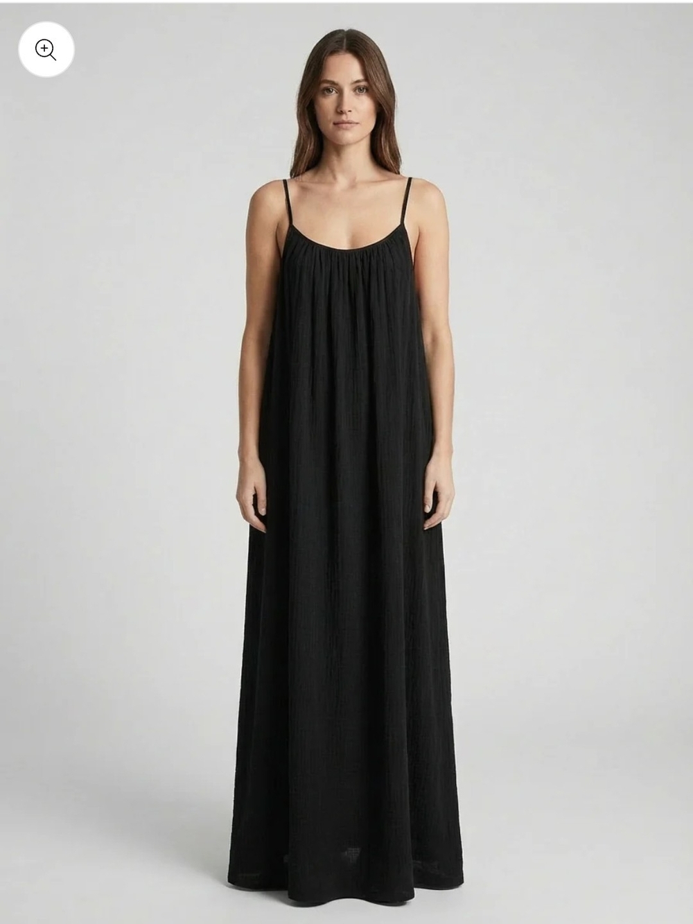 NWOT Black Maxi Spaghetti-Strap Dress